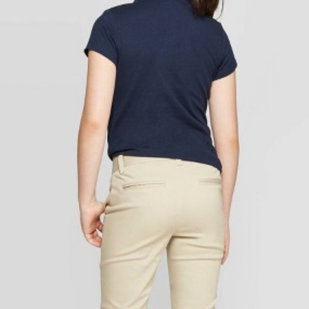 Cat & Jack Girls' Uniform Chino Pants sz 8 Plus - Sourdough Beige